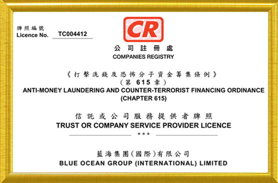 香港藍海、深圳藍海一體化，香港政府特準持牌秘書公司（牌照號：TC004412）